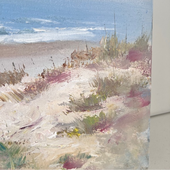 Vintage Original Seascape at Sunrise with Dunes by Artist John Szekes 18 x 14 - Picture 5 of 12